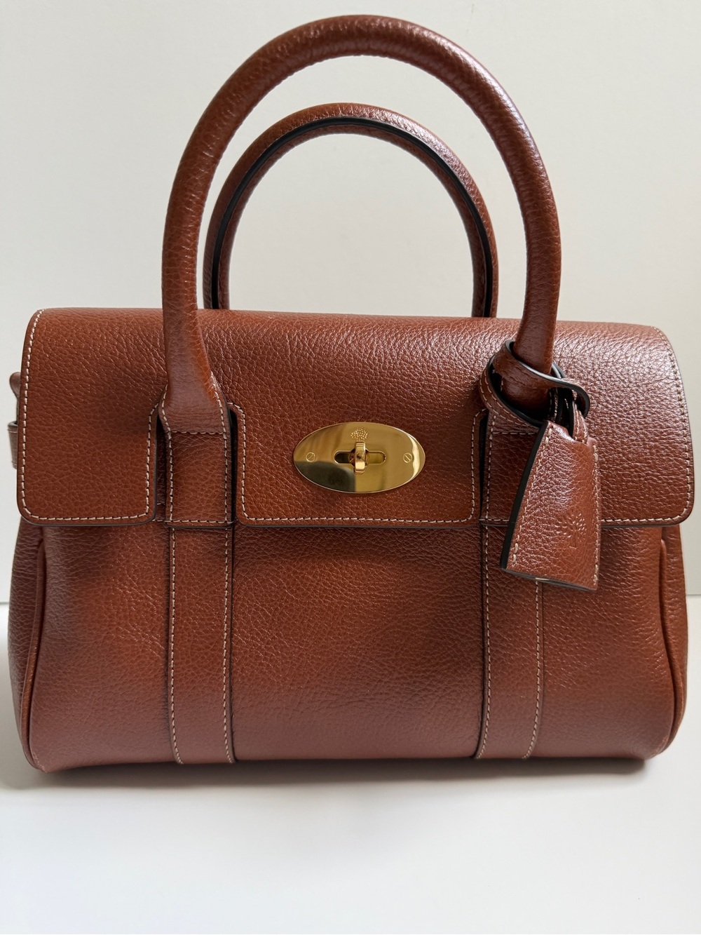 Mulberry Classic Oak Brown NVT Leather Small Bayswater Satchel Crossbody Bag - Picture 4 of 15